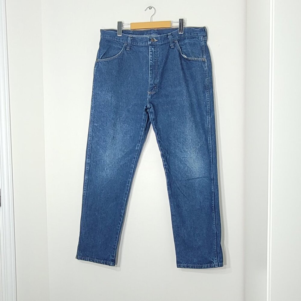 Rustler Vintage Women's Blue 100% Cotton High Rise Straight Leg Jean Size 38X30